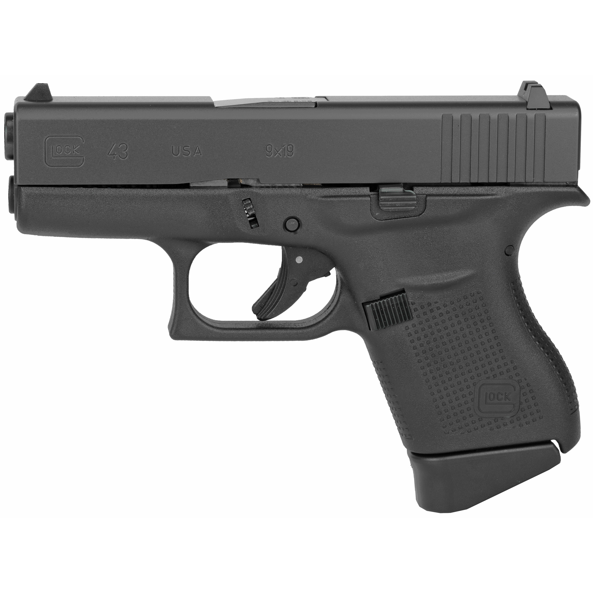 Glock, G43, 9MM, Semi-automatic, Striker Fired, Sub Compact, 3.41