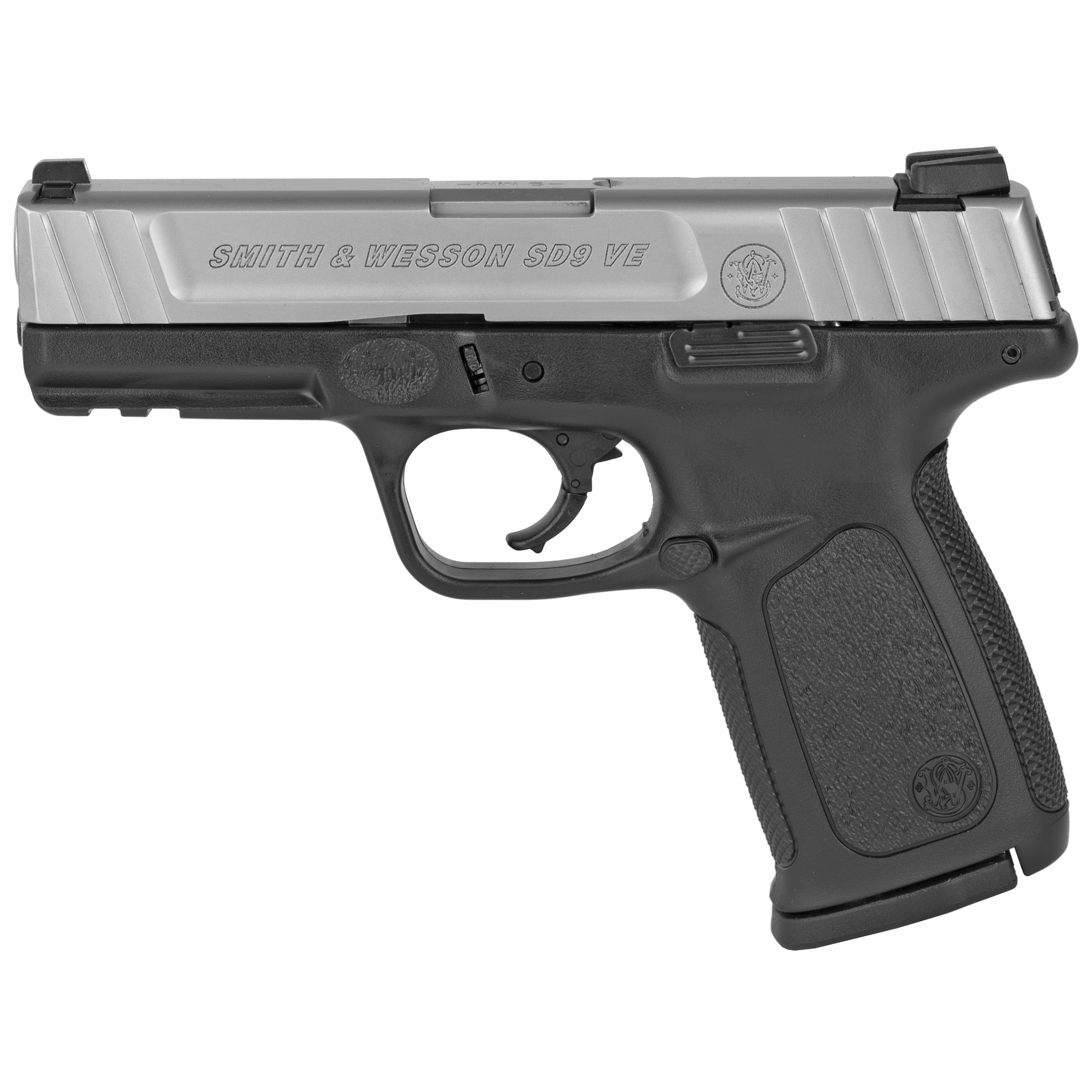 S&W SD9VE 9MM 4" FS 16-SHOT SILVER SS SLIDE/BLACK POLY! - for sale